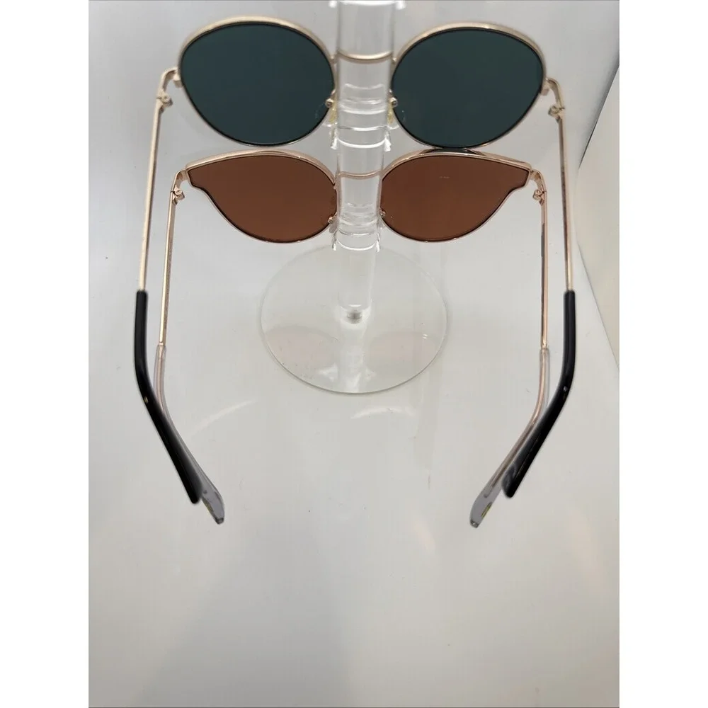 Lot of 2 pairs American Eagle Authentic Sunglasses- Gold round frames Limited